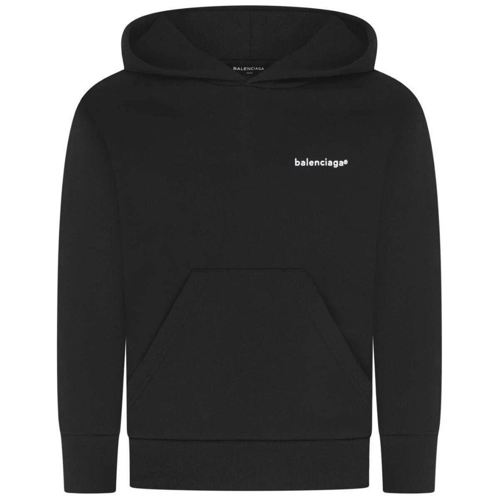 Balenciaga Black Small Logo Hoodie Size Small (Oversized)